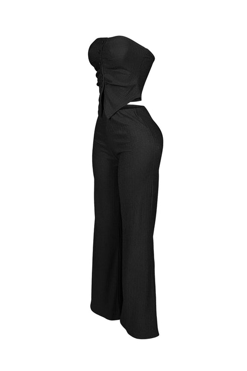 Imari Button Detail Tube Top & Pants SET