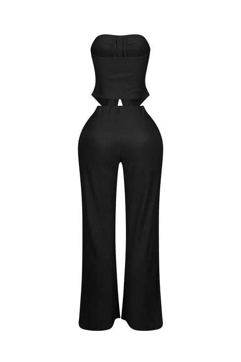 Imari Button Detail Tube Top & Pants SET