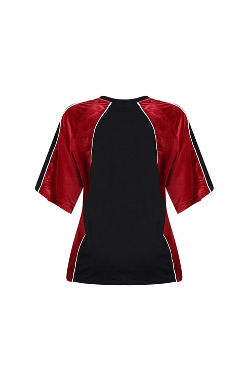 Ramses Velvet Round Neck Graphic Top