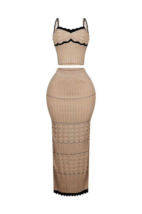 Aaliyah Rib Knit Tank Top & Skirt SET