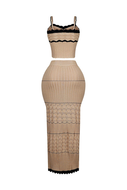 Aaliyah Rib Knit Tank Top & Skirt SET