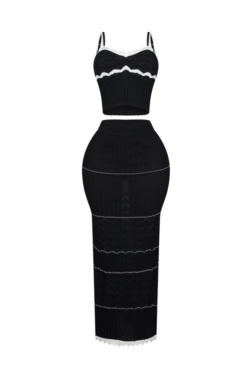 Aaliyah Rib Knit Tank Top & Skirt SET