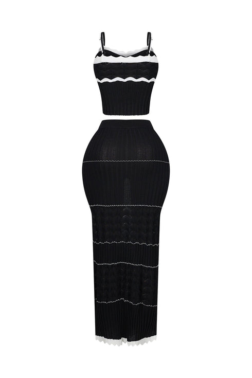 Aaliyah Rib Knit Tank Top & Skirt SET
