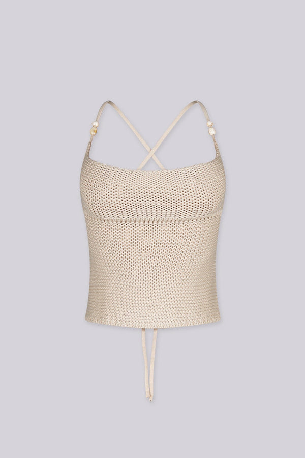 Zaria Minimal Knit Halter Top