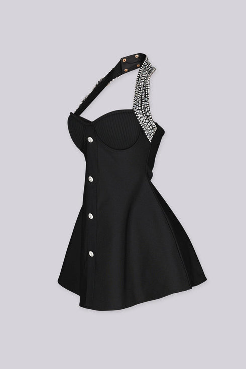 Lumiere Noir Halter Mini Dress