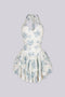 Blue Haze Flocked Mini Dress