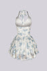 Blue Haze Flocked Mini Dress