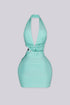 Seafoam Halo Cutout Mini Dress