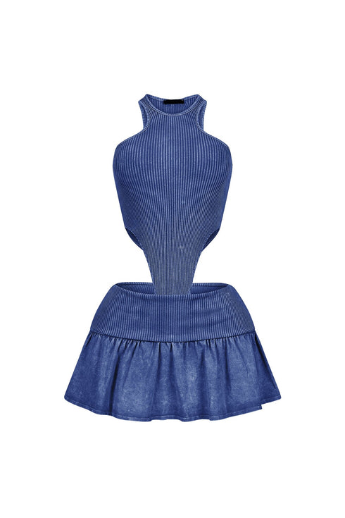 Isabelle Mineral Washed Bodysuit & Skirt SET