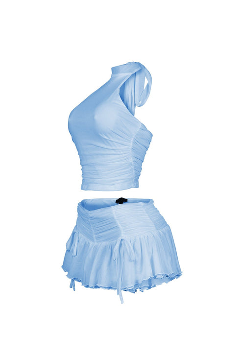 Bunny Mesh Halter Top & Skirt SET