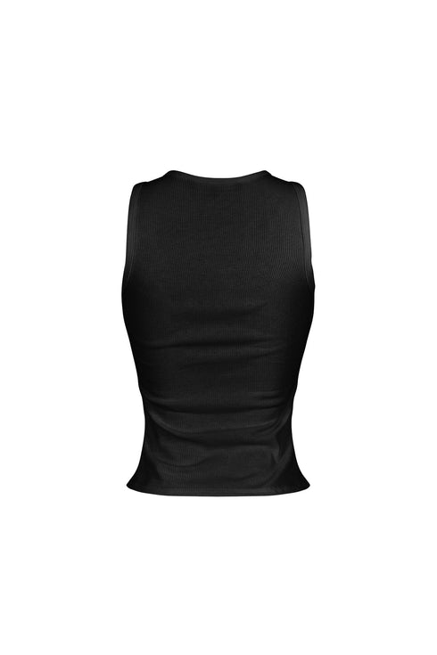 Gam Lace Cutout Ribbed Tank Top