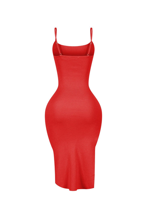 Ishaan Ribbed Knit Cami Midi Dress