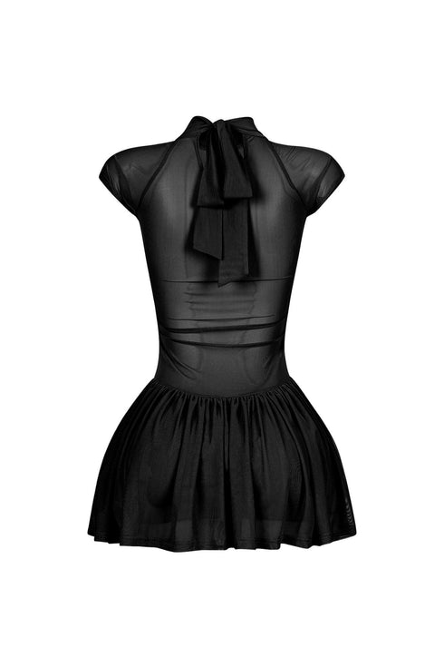 Asajj Cap Sleeve Lace Up Flare Mini Dress