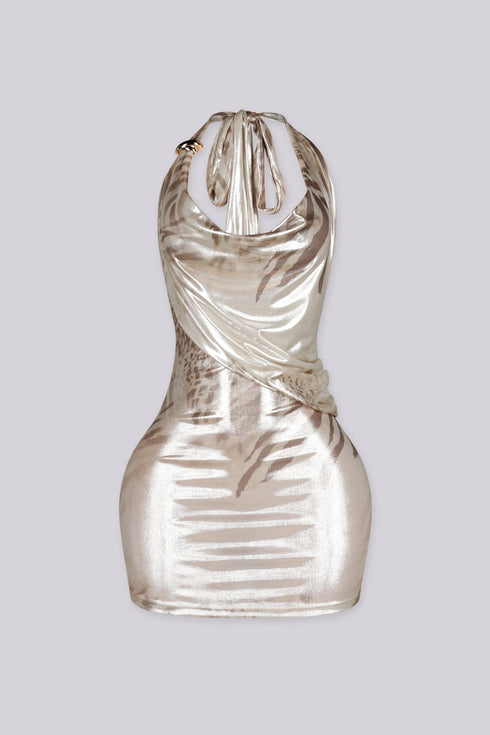 After Sunset Foil Mini Dress