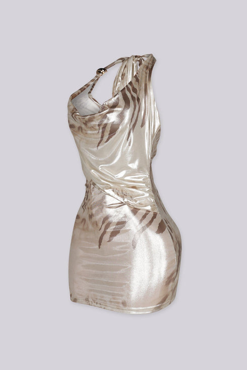 After Sunset Foil Mini Dress