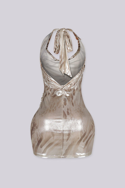 After Sunset Foil Mini Dress