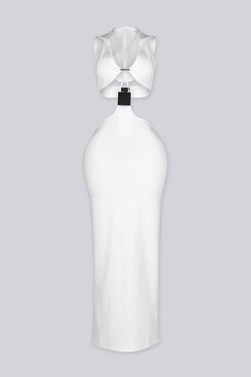 Xanthe Hooded Cutout Midi Dress