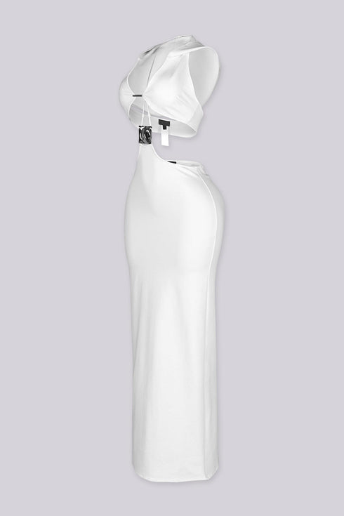 Xanthe Hooded Cutout Midi Dress