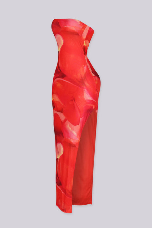 Ruby Stone Slit Maxi Dress