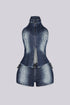 Zipstorm Denim Halter Top & Shorts SET