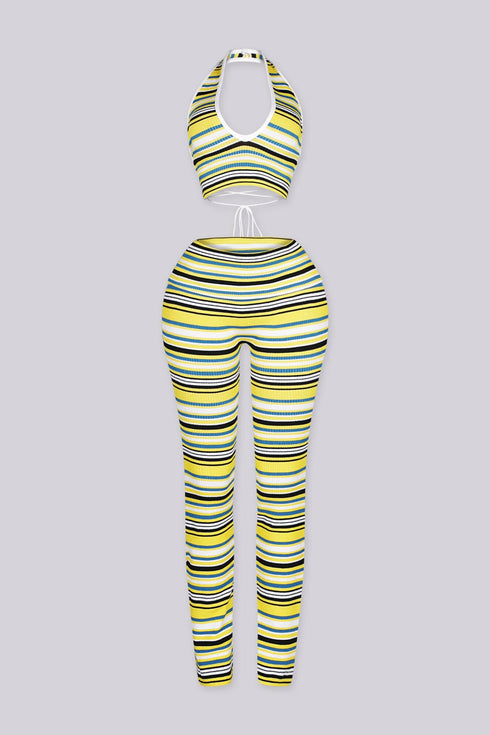 Malibu Stripe Knit Top & Pants SET