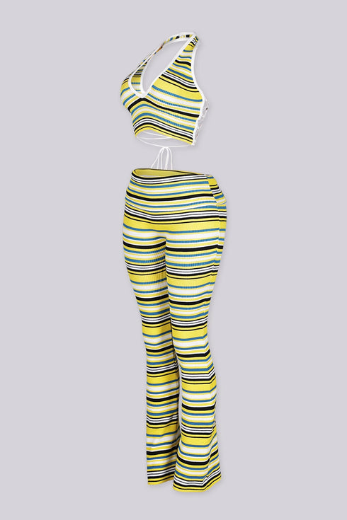 Malibu Stripe Knit Top & Pants SET
