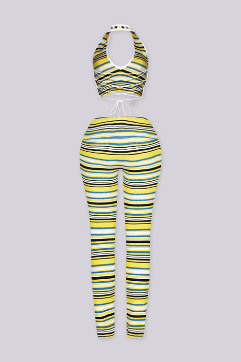 Malibu Stripe Knit Top & Pants SET