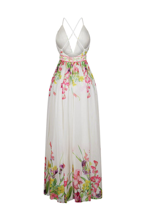 Osono Mesh Floral Printed Maxi Dress