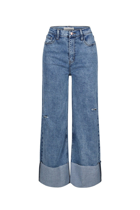 Niigata High Waist Cuffed Hem Baggy Jeans