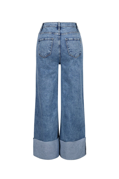 Niigata High Waist Cuffed Hem Baggy Jeans