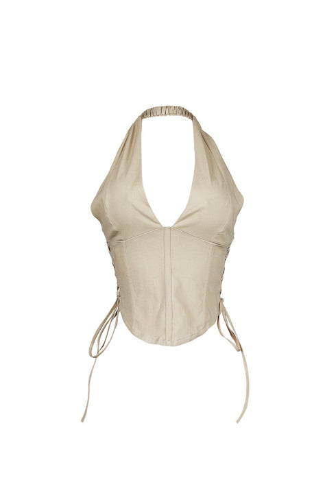 Kona Poplin Corset Halter Top