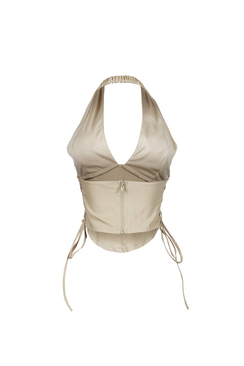 Kona Poplin Corset Halter Top