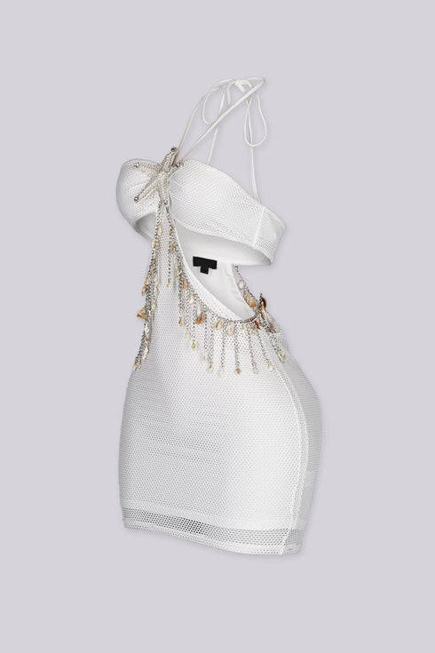 Seashell Shore Cutout Mini Dress