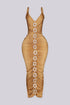 Aurora Gold Chain Midi Dress