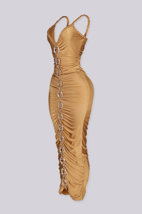 Aurora Gold Chain Midi Dress