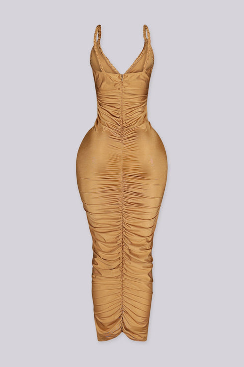 Aurora Gold Chain Midi Dress