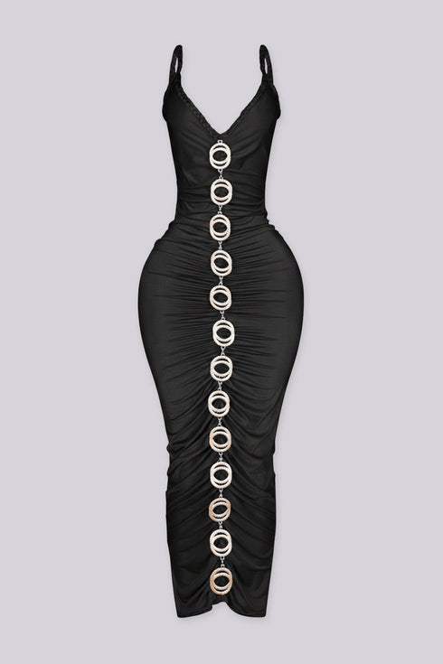 Aurora Gold Chain Midi Dress