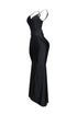 Nylon Ruched V-Neck Tank Maxi Dress