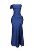 Apollo Nylon Off Shoulder Slit Maxi Dress