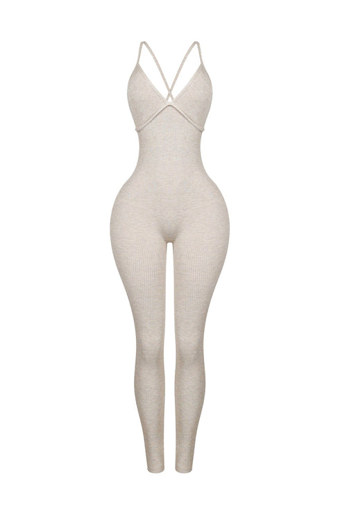 Solana Ribbed Knit Bustier Jumpsuit