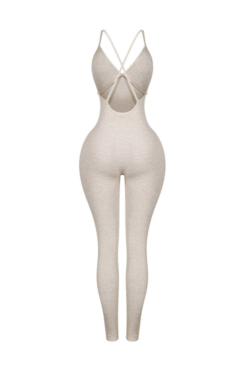 Solana Ribbed Knit Bustier Jumpsuit