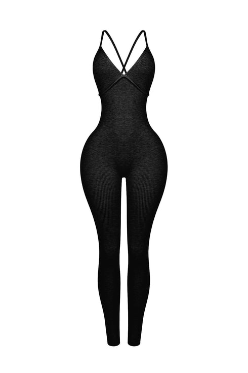 Solana Ribbed Knit Bustier Jumpsuit
