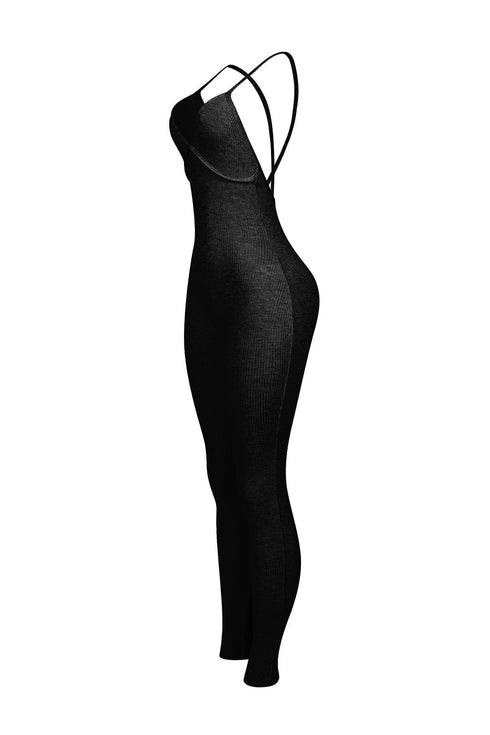 Solana Ribbed Knit Bustier Jumpsuit