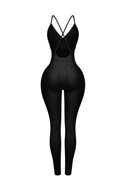 Solana Ribbed Knit Bustier Jumpsuit