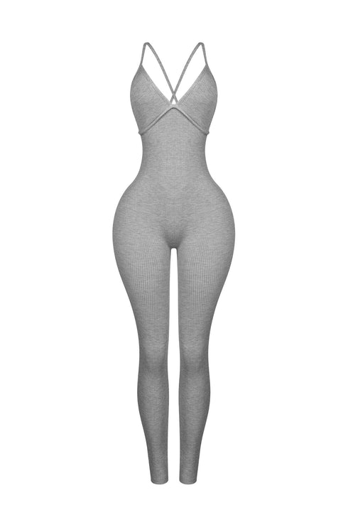 Solana Ribbed Knit Bustier Jumpsuit