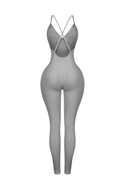 Solana Ribbed Knit Bustier Jumpsuit