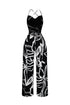 Aoura Printed Open Back Lace UP Jumpsuit