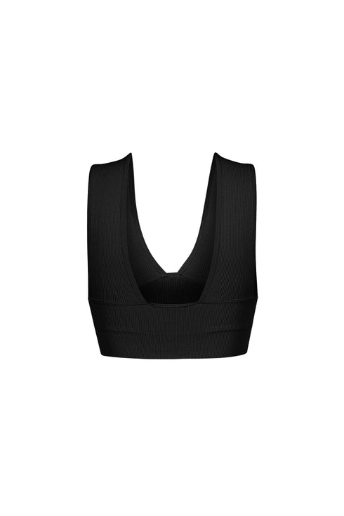 The Baby Ribbed Deep V-Neck Top