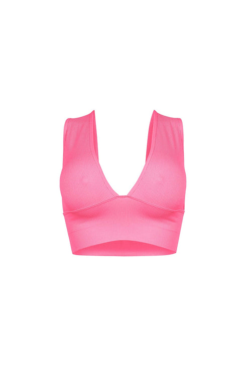 The Baby Ribbed Deep V-Neck Top