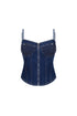 Tehran Stitching Denim Corset Top
